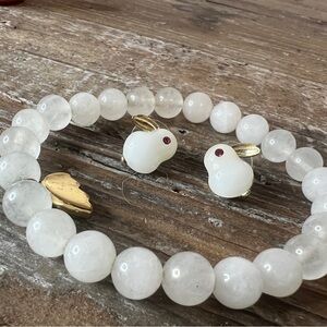 Selenite Bracelet and Bunny set